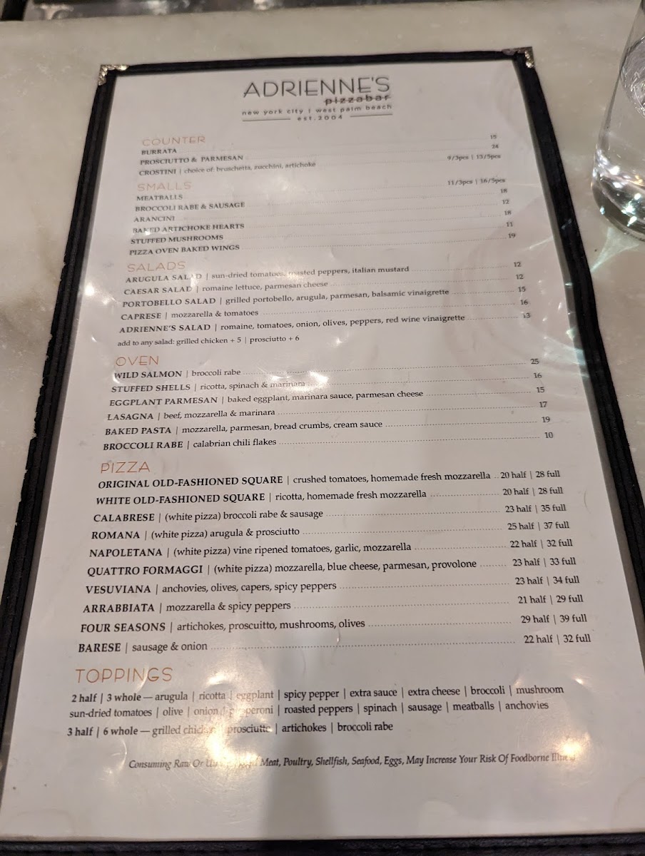 Adrienne's Pizzabar Menu - Image 4