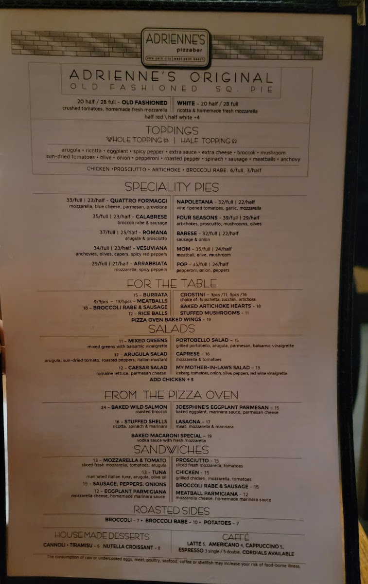 Adrienne's Pizzabar Menu - Image 6